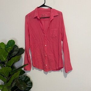 Frank & Eileen Women's Pink Button-Down Shirt 100% cotton